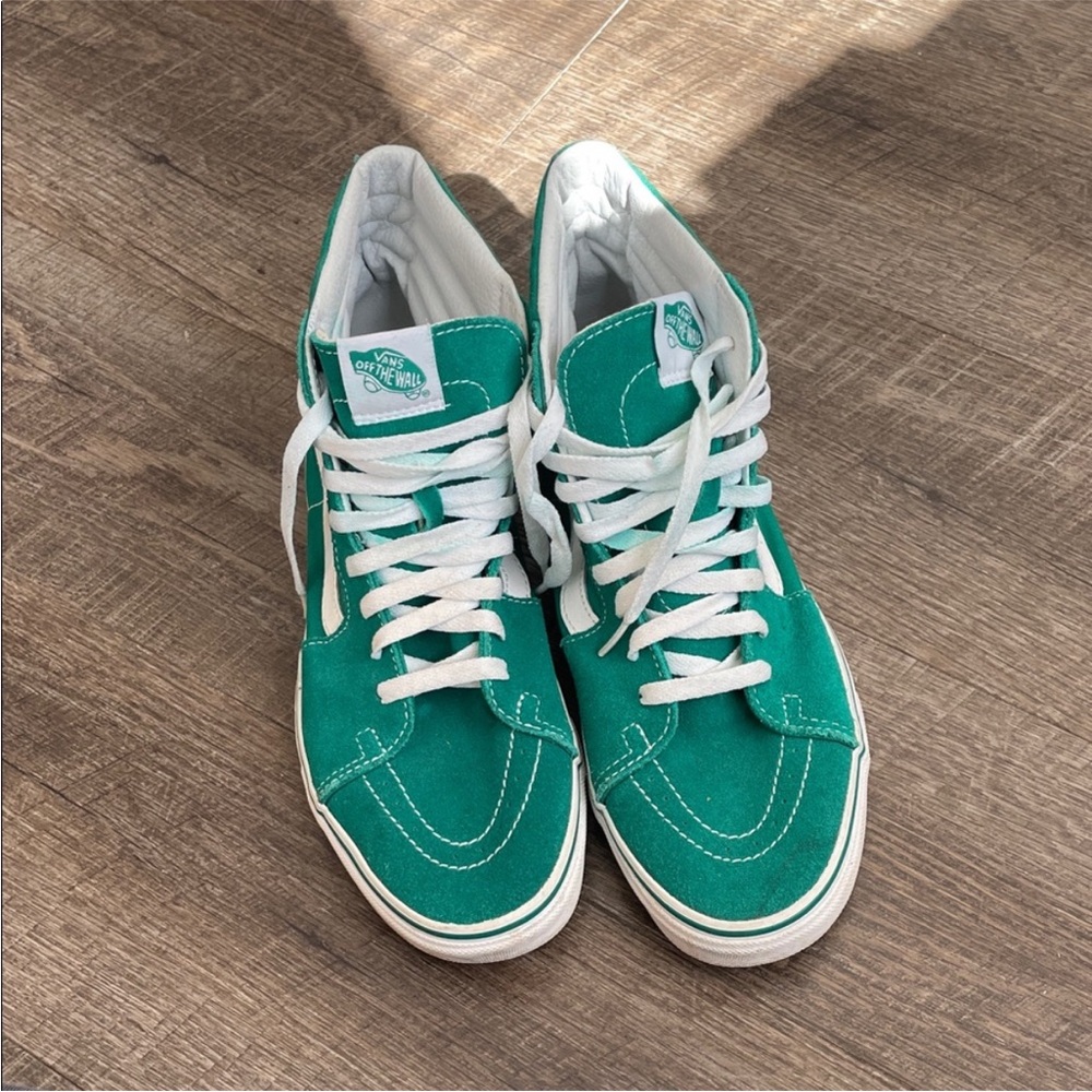 Vans Teal High-Top Sneakers with White Accents